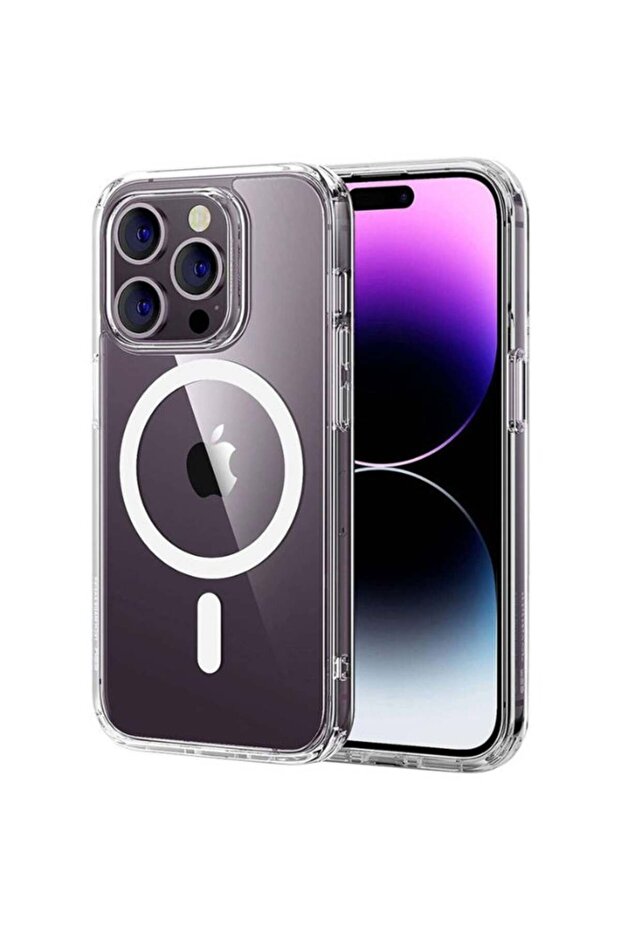 MG-C015-CL Magnetic Clear Case for iPhone 14 Pro - Slim, Shockproof, Wireless Charging Compatible