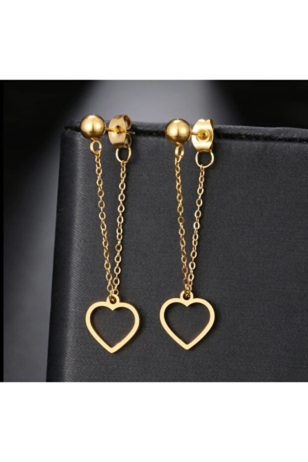 Women's Dangle Chain Heart Earrings