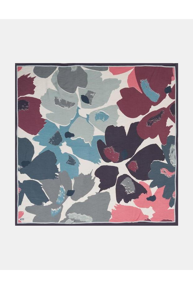 Leaf Pattern Viscose Scarf Anthracite