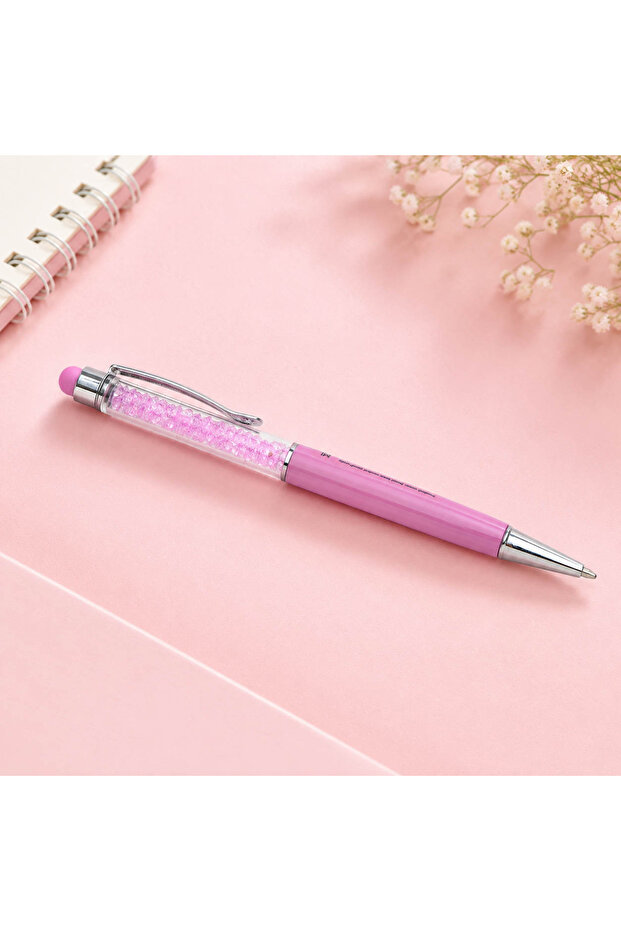 Luxury Pink Crystal Pen with Touch Tip