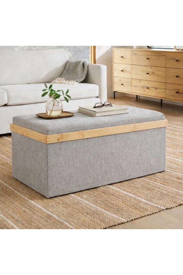 Amila Storage Ottoman 60x38x38cm - Grey
