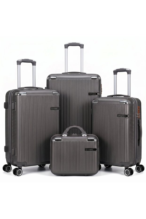 4 Piece ABS Luggage Set 13/20/24/28 Inch Includes Cosmetic Bag, Hard Shell Suitcase with TSA Lock & 360° Spinner Wheels, Lightweight Travel Set for Women Men