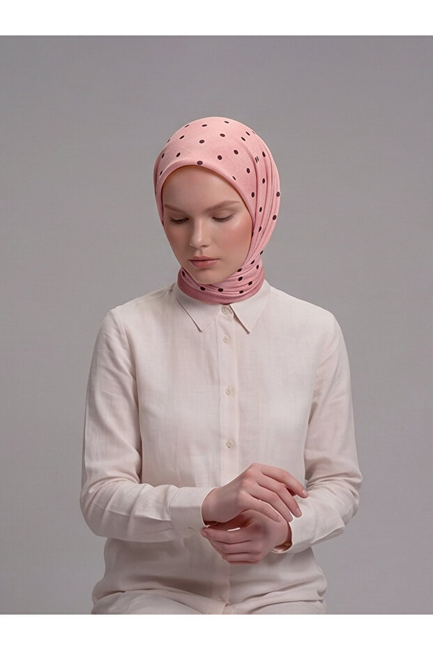 Score Patterned Single-Sided Scarf - Pink - 4