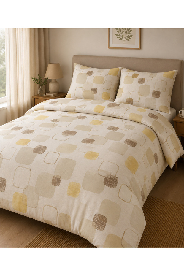100% Cotton 59 Threads Reinforced Double Bedding Cover (the Package Contents Only the Bedding!)