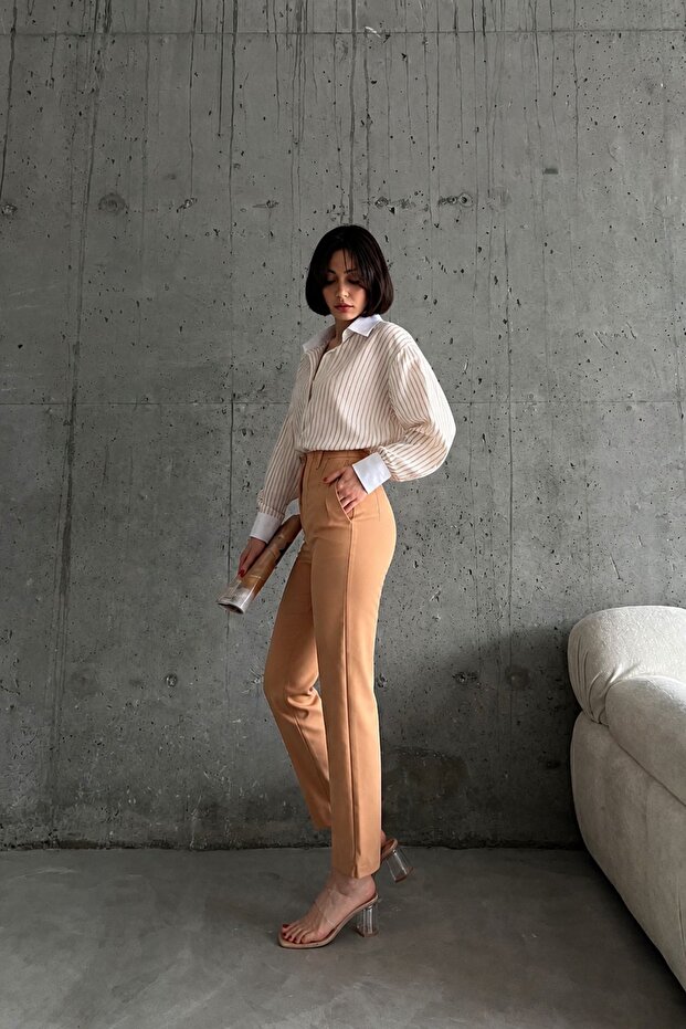 My Fashion High Waist Draped Trousers