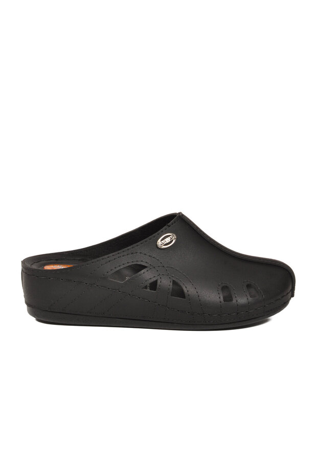 Black Gel Sole Anatomical Closed Front Women's Sabo Slippers 09-130 Z