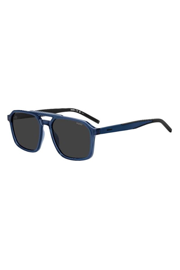 UV Protected Sunglasses Blue Frame Grey Mirror Lens 56mm - HG-1335/S-PJP