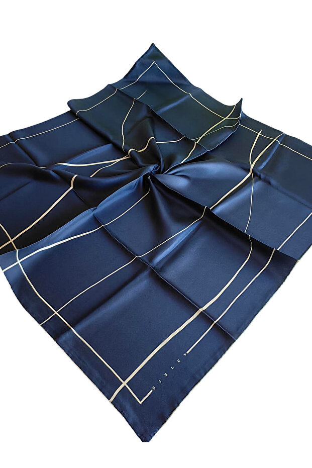 Tivil Silk Scarf 2026 Summer Season 2026-003 Dark Blue