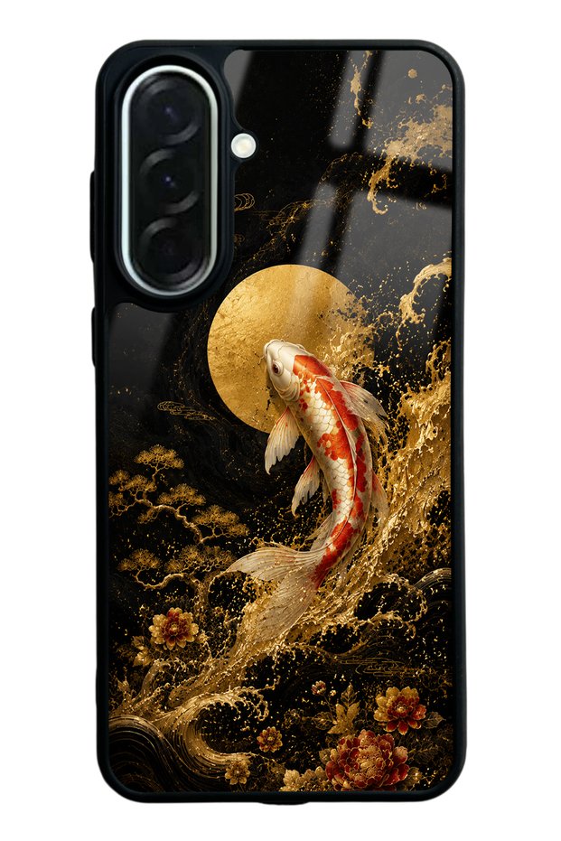 Samsung A37 Golden Koi Elegance Design Glossy Phone Case