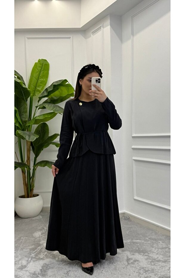 Cupra fabric skirt suit