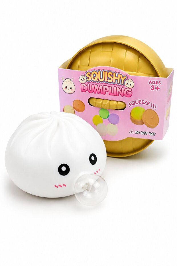 Squishy Dumpling Stress Ball Toy, Soft Steamed Bun Squeeze Toy, Kawaii Bubble Pop Fidget Sensory Toy for Kids