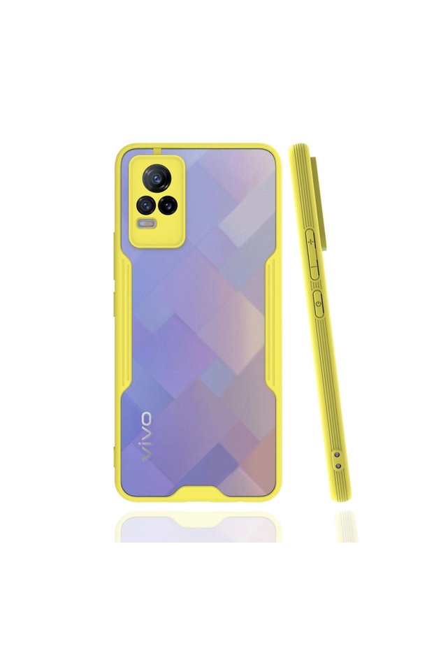 جراب Vivo V21e سيليكون بلاتينيوم - أصفر