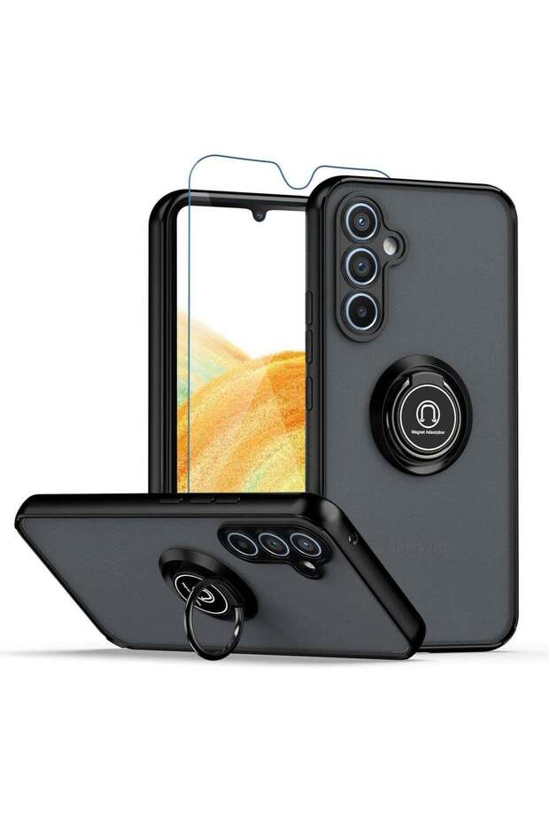 Galaxy A34 5G Case with Screen Protector, Shock-Absorption Anti-Scratch Phone Case with Kickstand, Magnetic Car Mounts Supports