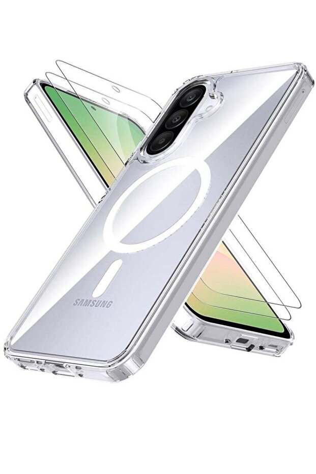 2 in 1 Samsung A56 5G Case Compatible with Magsafe Anti Yellow with Screen Protector