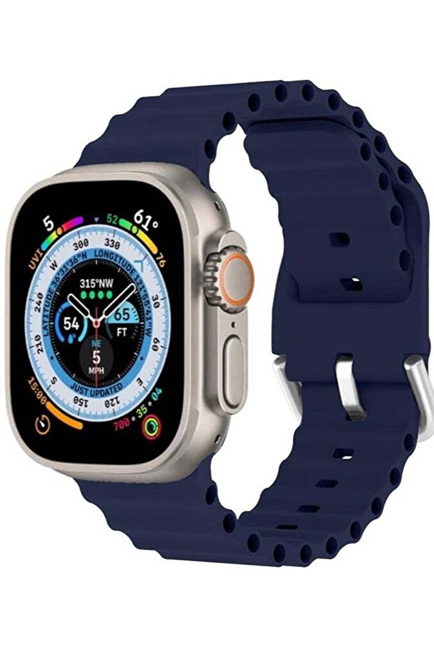 Apple Watch Ocean Band – Flexible Silicone Sport Strap, Adjustable for 49mm to 38mm, Compatible with Series Ultra and All Models