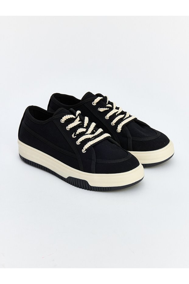 Vizyon New Season Black Thick Soled Women's Sports Shoes