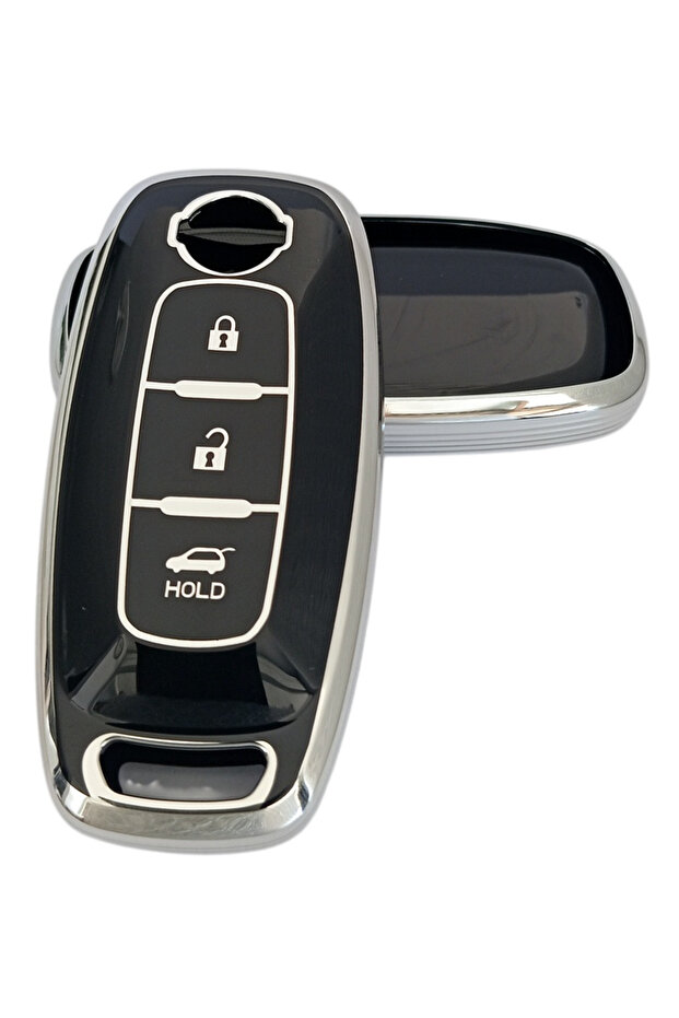 Nissan New Case Compatible Qashqai X-Trail Juke Smart Remote Key Case Cover Auto Keychain Black Silver
