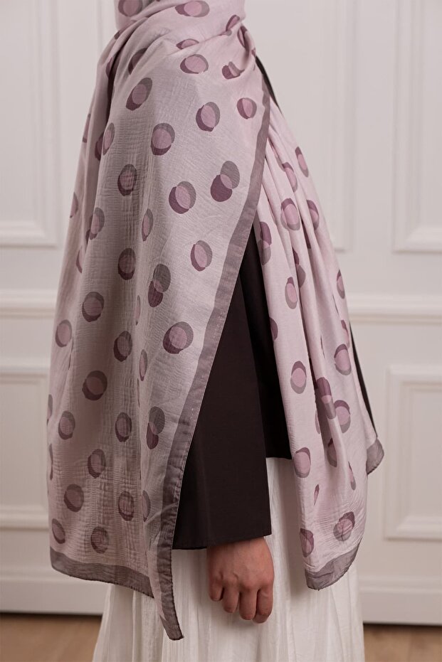 Polka Dot Patterned Muslin Shawl - 3