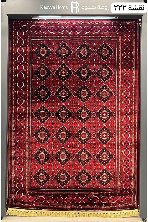 سجاد تركي أفغاني أحمر تراثي فاخر | كثافة عالية وخامة سميكة | متعدد المقاسات 200*300 - 150*230
