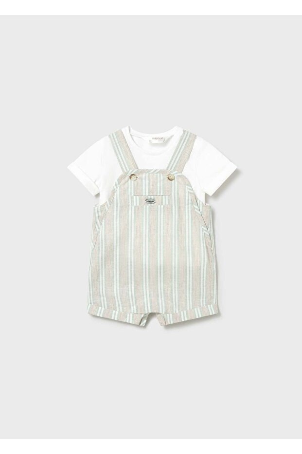 Newborn Baby Boy Linen Salopet Suit Beige
