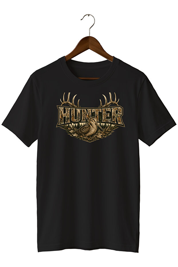 تي شيرت رجالي مطبوع بتصميم خاص من نوع Camouflage Hunter Skull