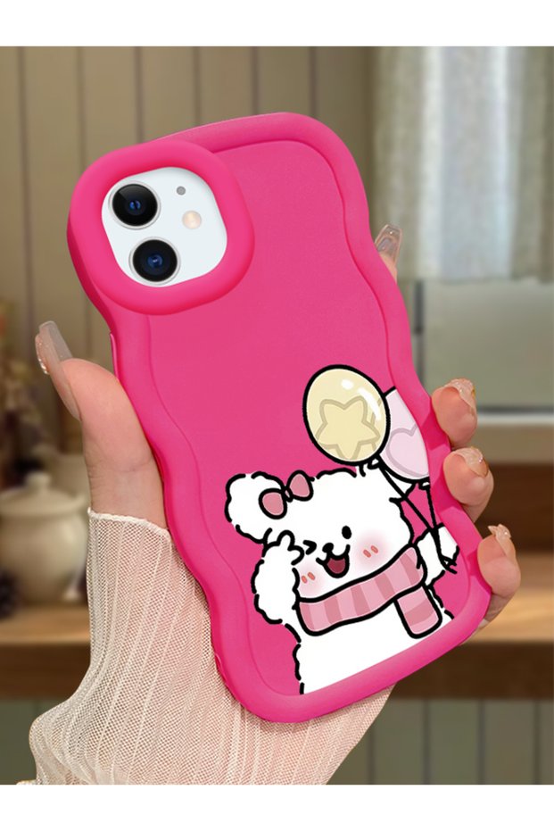 iPhone 12 Compatible Case Camera Protector Red Silicone Couple Phone Case Cat Pattern