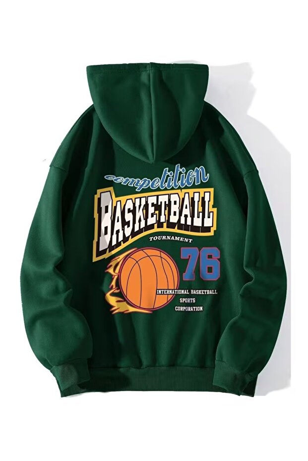 Unisex Hooded Sweatshirt with Back Print and Relaxed Fit