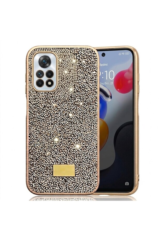 Xiaomi Redmi Note 11S Case with Silicone Edges and Shiny Lux Diamond Cover