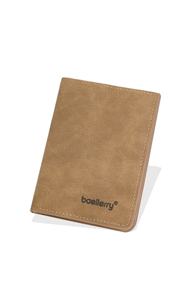 Brown 1Pc/Baellerry Fashionable Men's Short Wallet, Anti-Theft Design, Compact Bi-Fold Style, Men's