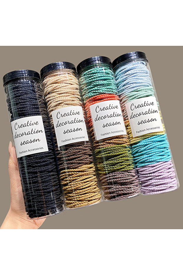 4PCS 100pcs/lot Hair Bands Scrunchie Solid Color Elastic Band Hair Band Tie Headband Hair Acces...