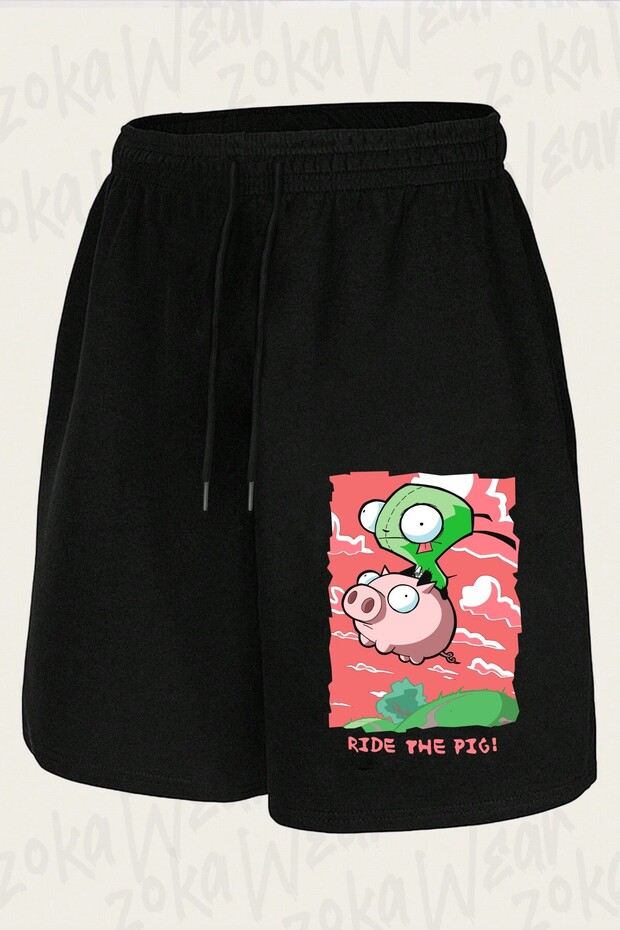 شورت مطبوع بتصميم Invader Zim Gir Robot للجنسين