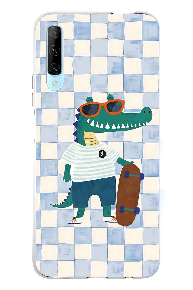 Huawei P Smart Pro Compatible Cool Crocodile Pattern Transparent Phone Case