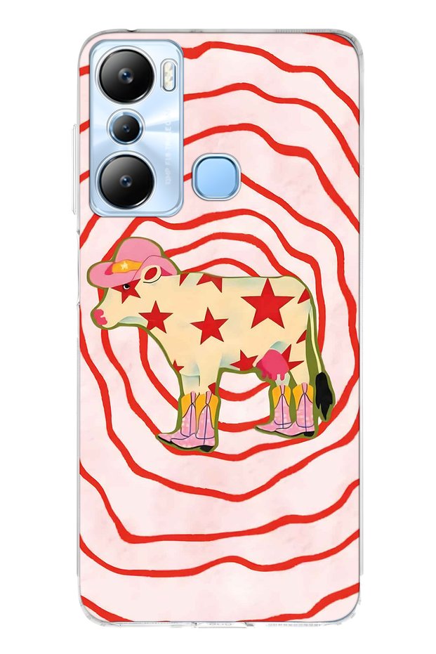 Infinix Hot 20I Compatible Cowboy Cow Pattern Transparent Phone Case