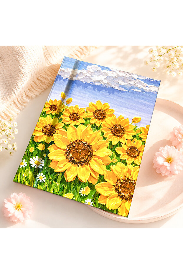 Sunflower Patterned Magnetic Adhesive Photo Album Hard Cover 30 Pages