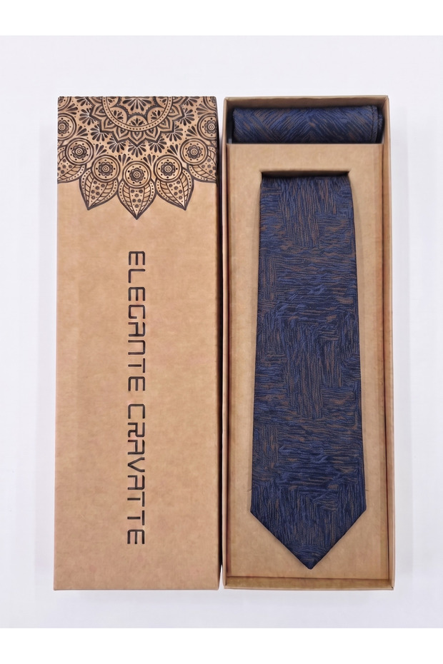 Men's Jacquard Woven Tie Set - 7cm Model, Pocket Handkerchief & Special Boxed