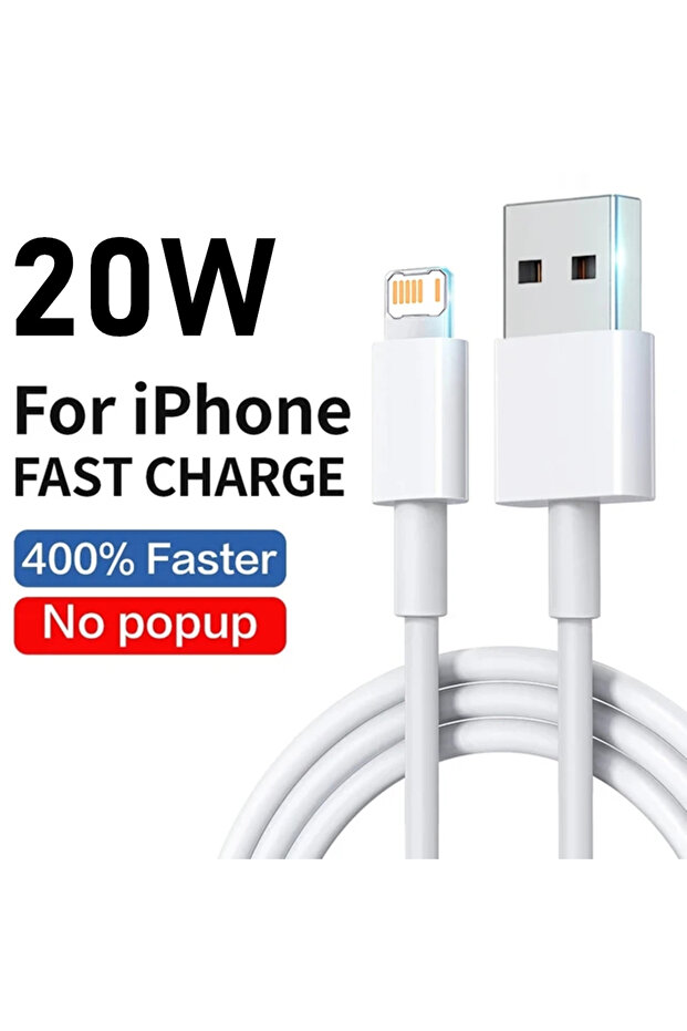 0.25m White 20W USB Fast Charging Cable For iPhone X XR XS Max 11 12 13 Mini 14 Pro Max 6 6S 7 8 14