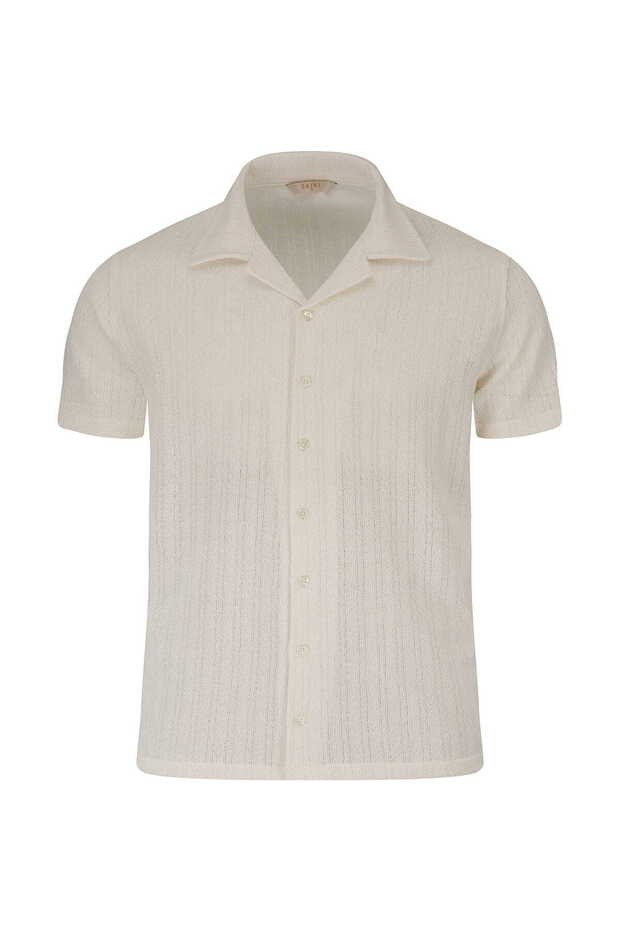 White Regular Fit Apaş Collar Shirt