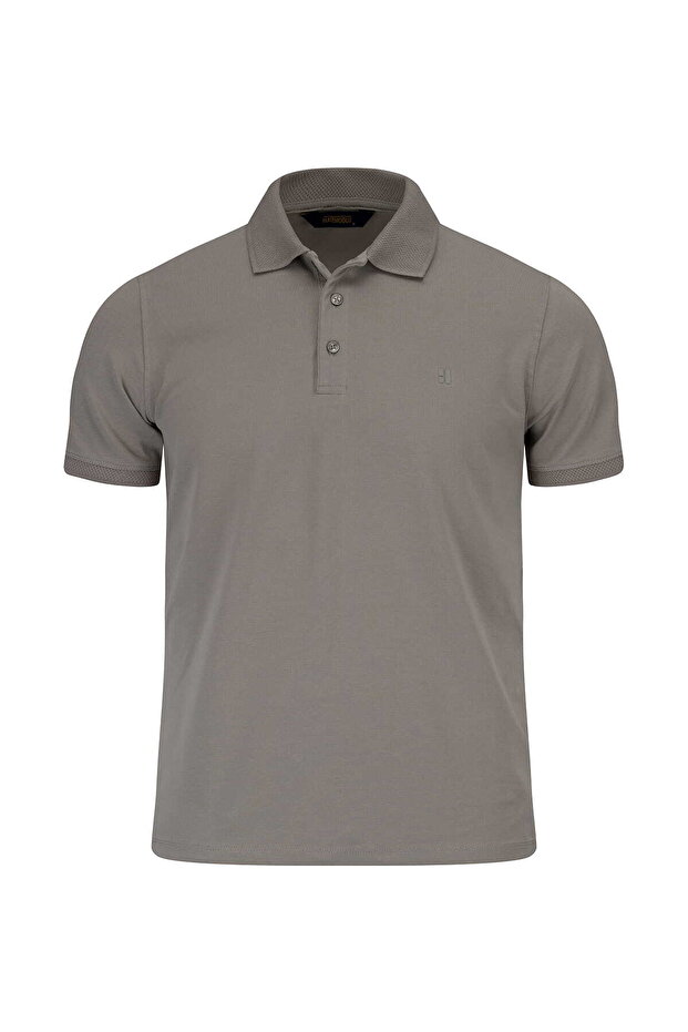 Mink Regular Fit Polo Collar Cotton T-Shirt