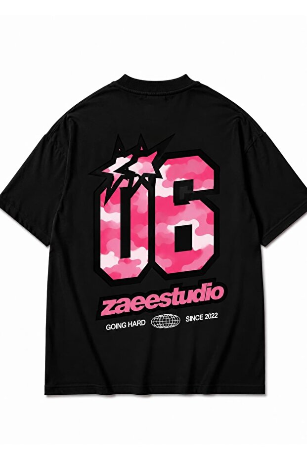 06 تي شيرت كبير الحجم بشعار Zaeestudio