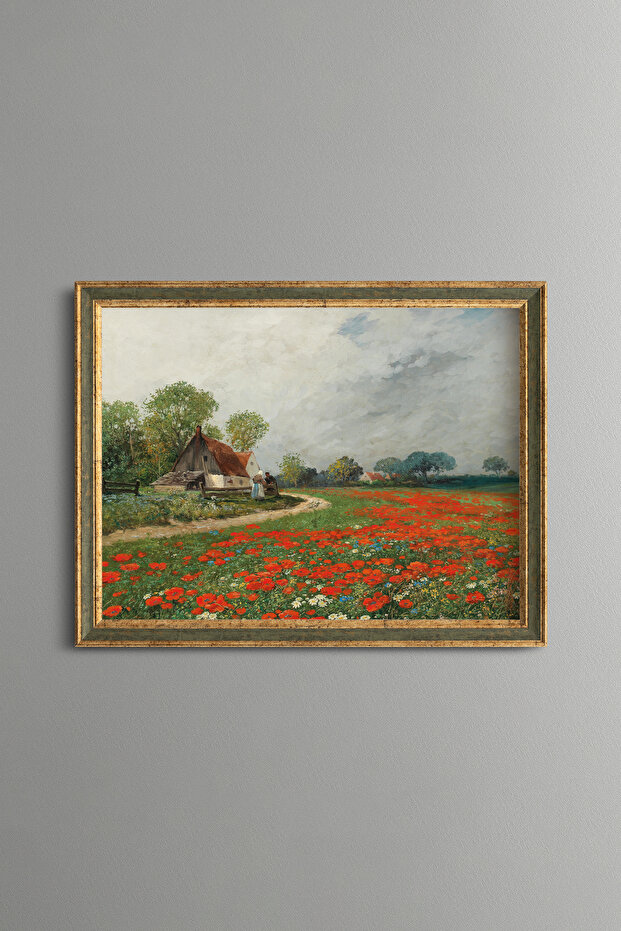 Poppy Field - Vintage Patterned Painting - Fine Model