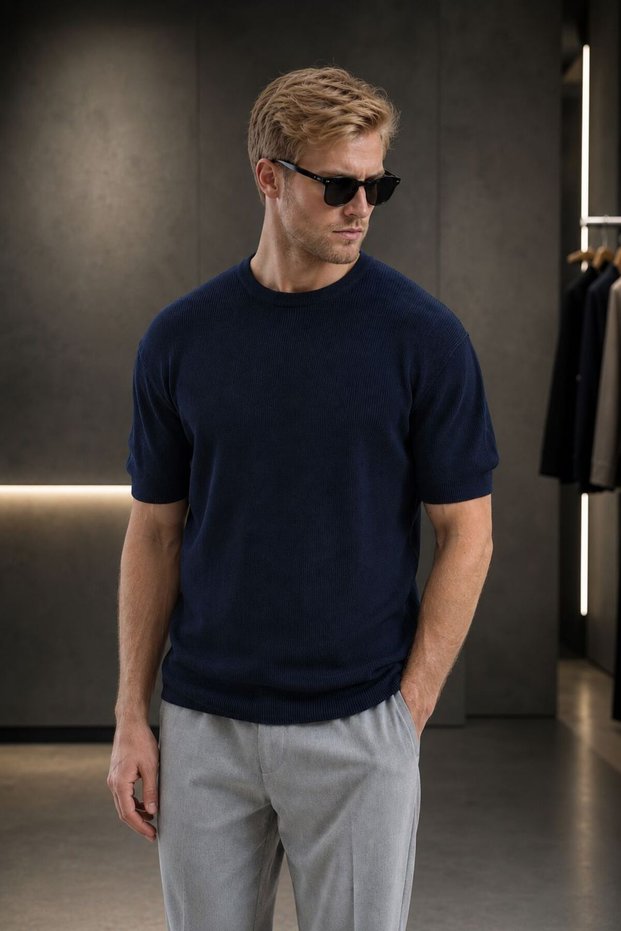 Men's Crew Neck Knitwear T-Shirt