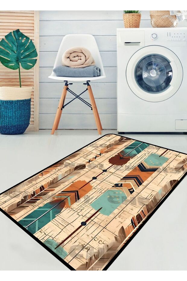 Modern Boho, 80X120Cm Non-Slip Base Bath Mat, Bathroom Rug