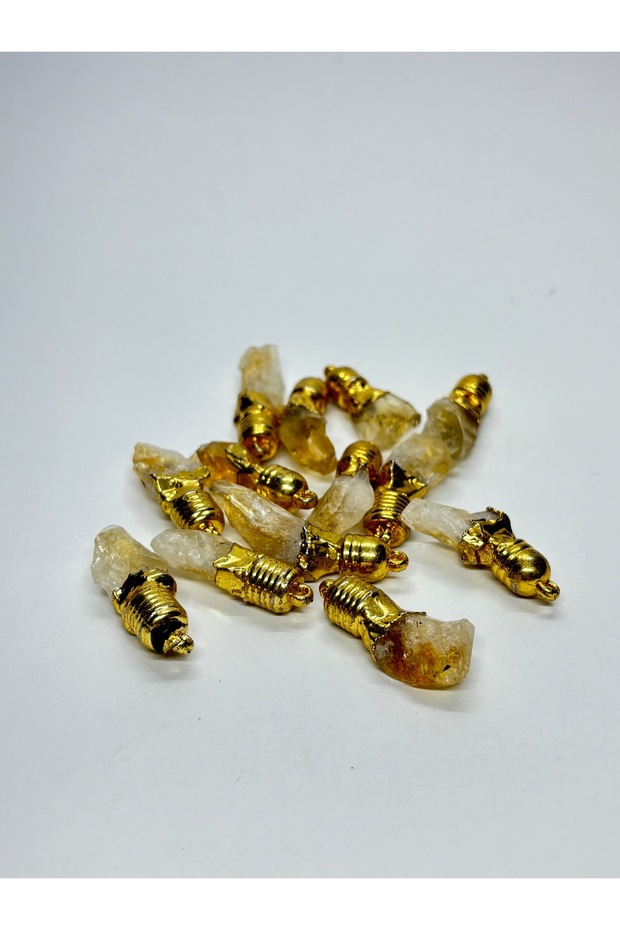 Aa+ Citrine Natural Stone Pendant Gold Plated 1 Piece