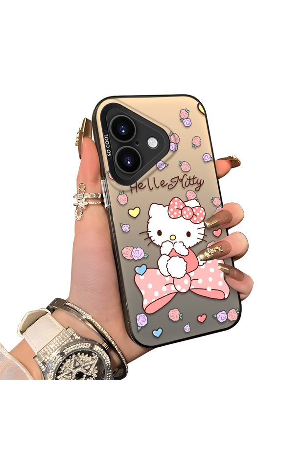 iPhone 16 Compatible Hard Acrylic Back Silicone Edge Lens Protection Case