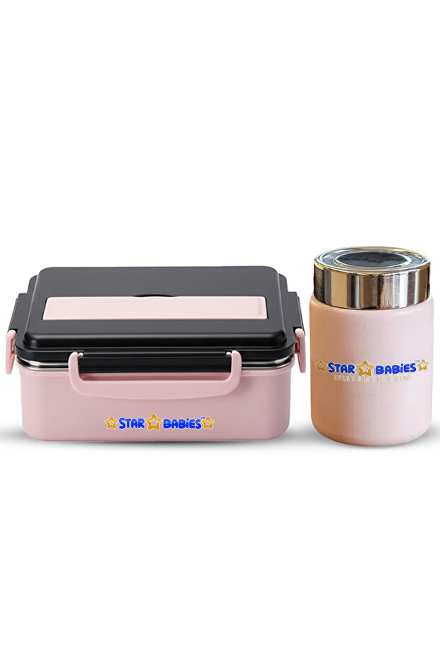 - Lunch box with vacumm insulated flask combo.