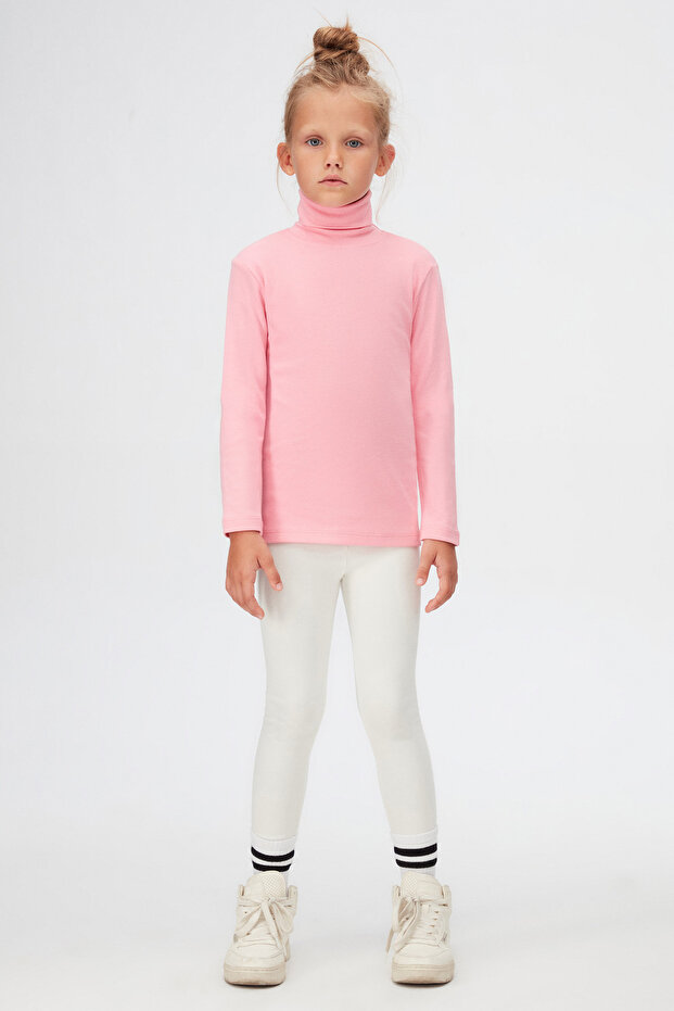 Pink Girl's Full Fisherman Winter Basic T-Shirt