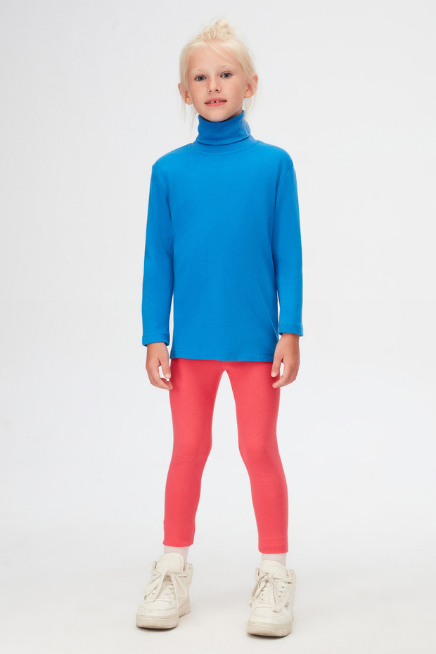 Cobalt Blue Girl's Full Fisherman Winter Basic T-Shirt