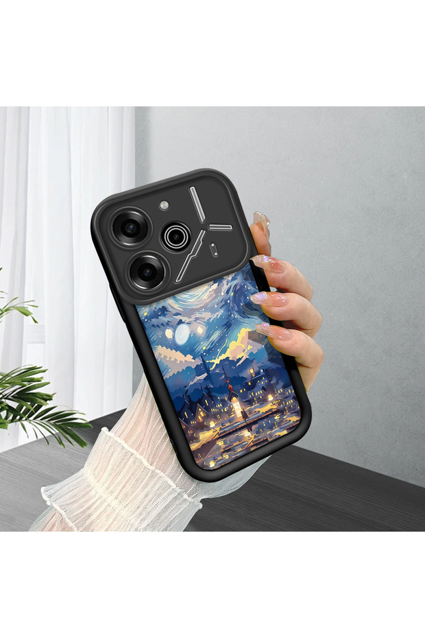 Tecno Pova 6/Pova 6 Pro Compatible Black Silicone Case Shockproof with Camera Protection