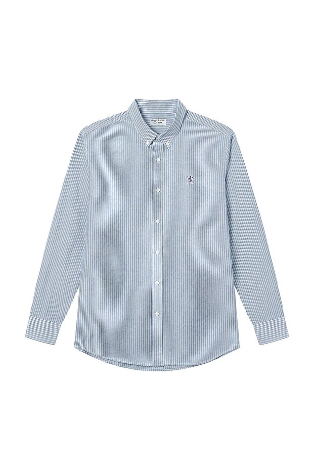 Men’s Cotton Slim Oxford Shirt with Embroidery