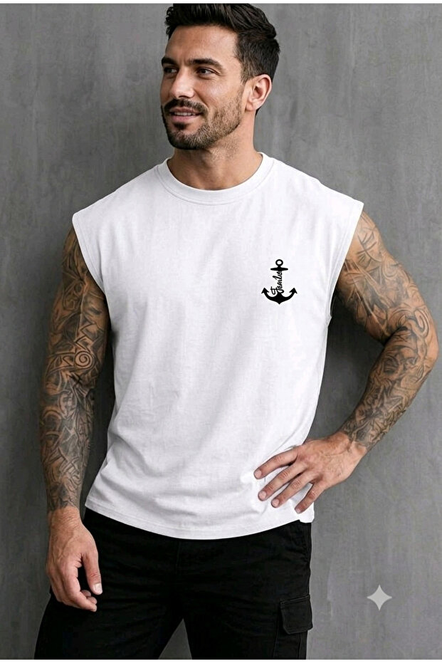 تي شيرت رجالي من Zero Sleeve FAMİLİE Çapa